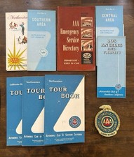 VINTAGE AAA LOT | Rare Mid-Century Southern California Maps Tour Books Badge picture