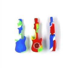 Guitar Shaped Silicone Tubing with 1 or 7-Hole Glass Bowl, Buy One Get One Free picture