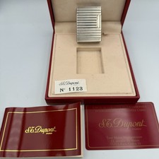 Mint Working S.T.Dupont Gas Lighter Silver LINE1 S with box picture