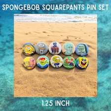 Spongebob Squarepants Pin Set  NEW 10 PACK 1.25 inch Pin-Back Buttons picture