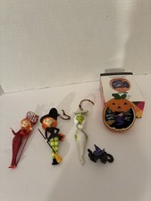 Hallmark Halloween Vintage Ornaments Lot Of 5 picture