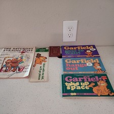vintage garfield 1990 books and journals lot of 5 picture