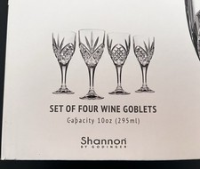 Shannon by Godinger Set of 4 Dublin Collection Wine Glasses, New picture