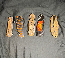 Mixed Lot 5 Folding Pocketknives SS, Pocket Clips, Liner Lock, Drop Point picture