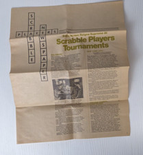 Vintage Scrabble 1973 newspaper insert ephemera scrabble player tournament picture