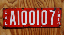 1914 California Porcelain Dealer License Plate picture