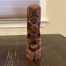 Vtg Hand Carved Wood Tiki God Totem Statue Tonga Bar Art 10
