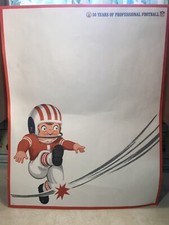 Vintage Campbell's Soup Kicker Double Poster Ad Promo NFL 50 Year Football BLANK picture