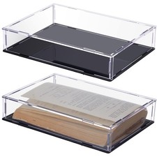 Suzile 2 Pcs Book Display Case Clear Acrylic Box and Black picture