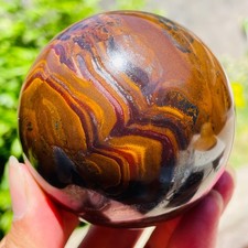 658g Rare Natural Iron Tiger Eye Stone Quartz Crystal Sphere Reiki Healing picture