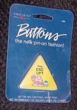 SEALED NEW Ziggy This End Up Yellow Triangle Pinback Button Pin FORGET ME NOT  picture