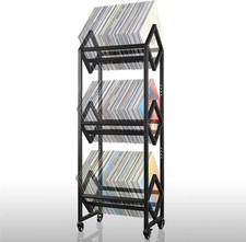 Adjustable 3-Tier Record Holder Rack for 300 LPs - Stylish Album Display Stand picture