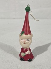 VTG Hong Kong Santa Claus Christmas Ornament Plastic Long Hat 5