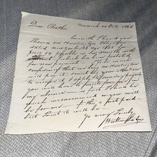1826 Pre Civil War Era Captain Walter Lester Norwich CT Letter to Brother picture