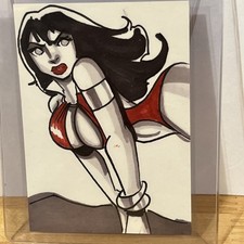 VAMPIRELLA 2011 Breygent Full Color sketch card 1/1 MICHAEL DURON LOCODUCK 292 picture