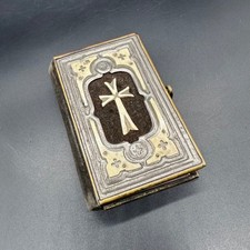 Antique German Catholic Prayer Book Velvet Metal 1865 Devotion Praise Religious picture