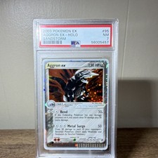 Pokémon 2003 EX Sandstorm Aggron ex Holo PSA 7 #95/100 56005457 picture