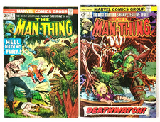 2 vintage Man Thing Marvel Comic 1973 1974 Hell Hath no Fury Deathwatch picture