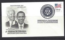 2nd Term Obama Inaugural Cover, 1/21/13, Obama/Biden - Flag Stamp picture