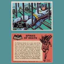 Original 1966 Topps Batman • Black Bat Logo • Card # 17 • Spikes of Death NM picture