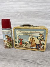 Vintage Nice 1950's Roy Rogers and Dale Evans Lunch Box And Thermos-No Cork picture