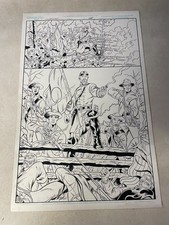 CIVIL WAR original art comic graphic novel CLEBURNE stunning HALF SPLASH GUNFIRE picture