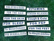 Vintage 40's Pharmacy Apothecary Cabinet Metal Signs Prescriptions Medical Lot picture