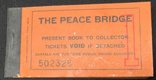 Vtg Peace Bridge Ticket Book Buffalo NY Fort Erie Canada 21 Tickets Left Globe picture