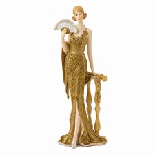 Comfy Hour 13 Inch Victorian Lady Figurine, Art Deco Fan Statue picture