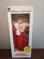 Vtg Motionette Animated Christmas 1990 Girl With Candle & Red Velvet Dress 17