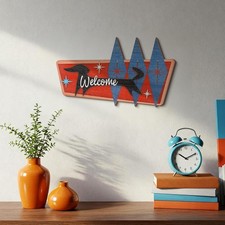 Mid Century Modern Art Atomic Starburst Dachshund Wall Art Dog Wooden Wall picture