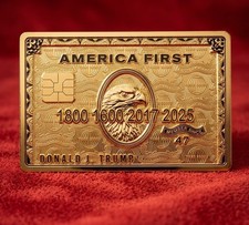 Authentic President Donald J Trump America First Gold Credit Card Challenge Coin picture
