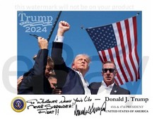CUSTOM President Donald Trump assassination attempt autographed photograph 8x10 picture