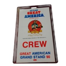 Vintage 1990 Six Flags Great America Bugs Bunny 50th Birthday Crew Badge Otto picture