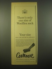 1966 Coxmoore Woolflex Socks Ad - There's only one size of Woolflex sock picture