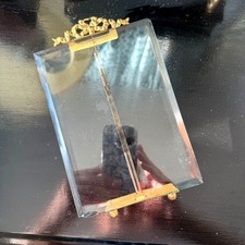 Antique French Belle Époque Beveled Glass & Gilt Brass Picture Frame – Signed picture