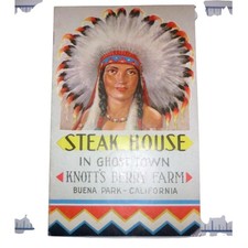 Vintage Knott's Berry Farm Ghost Town Steak House Menu Brochure picture