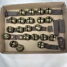 Antique 1870s Lot 21 Geo TUCKER Brass Horse Crotal Sleigh Bell MARKED no strap picture