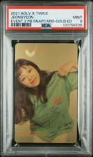 JEONGYEON TWICE 2021 ADLV X TWICE EVENT 2 PURCHASE BONUS-GOLD EDITION MINT PSA 9 picture