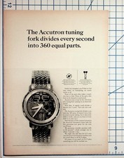 Bulova Accutron Spaceview Watch Original Vintage Magazine Ad Tuning Fork picture