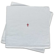 Pall Cover & Inserts - 53% Linen, 47% Cotton / Red Embroidered Cross picture