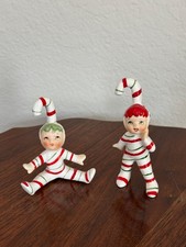 Vintage Geo Z Lefton Ceramic Candy Cane Kids Signed Japan picture