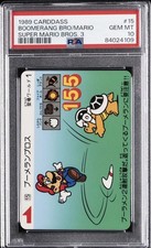 1989 CARDDASS SUPER MARIO BROS. 3 #15 BOOMERANG BRO/MARIO PSA 10 picture