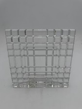 Heavy Cube Cut Crystal Picture Frame 8x8 Self-Standing Vintage Block Glass picture