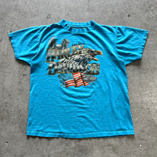 Vintage 3D Emblem Harley-Davidson Buddy Stubbs Phoenix AZ Blue M T-Shirt Eagle picture