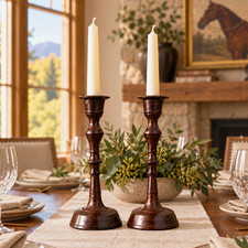 Pair of Antiqued Metal Candlesticks – $35 🕯️ picture