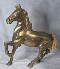 Vtg Solid Brass Horse Prancing Stallion Figurine 13.5''x11'' Heavy 6+ Lbs. READ picture