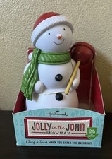 Hallmark Jolly In The John Snowman Christmas Plumber w/ Plunger Talking Singing picture