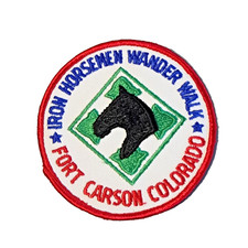 Boy Scouts Patch Vintage Iron Horsemen Wander Walk Badge Fort Carson Co picture