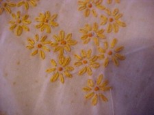 6 PARTIALLY COMPLETED QUILT BLOCKS, YELLOW FLOWERS picture